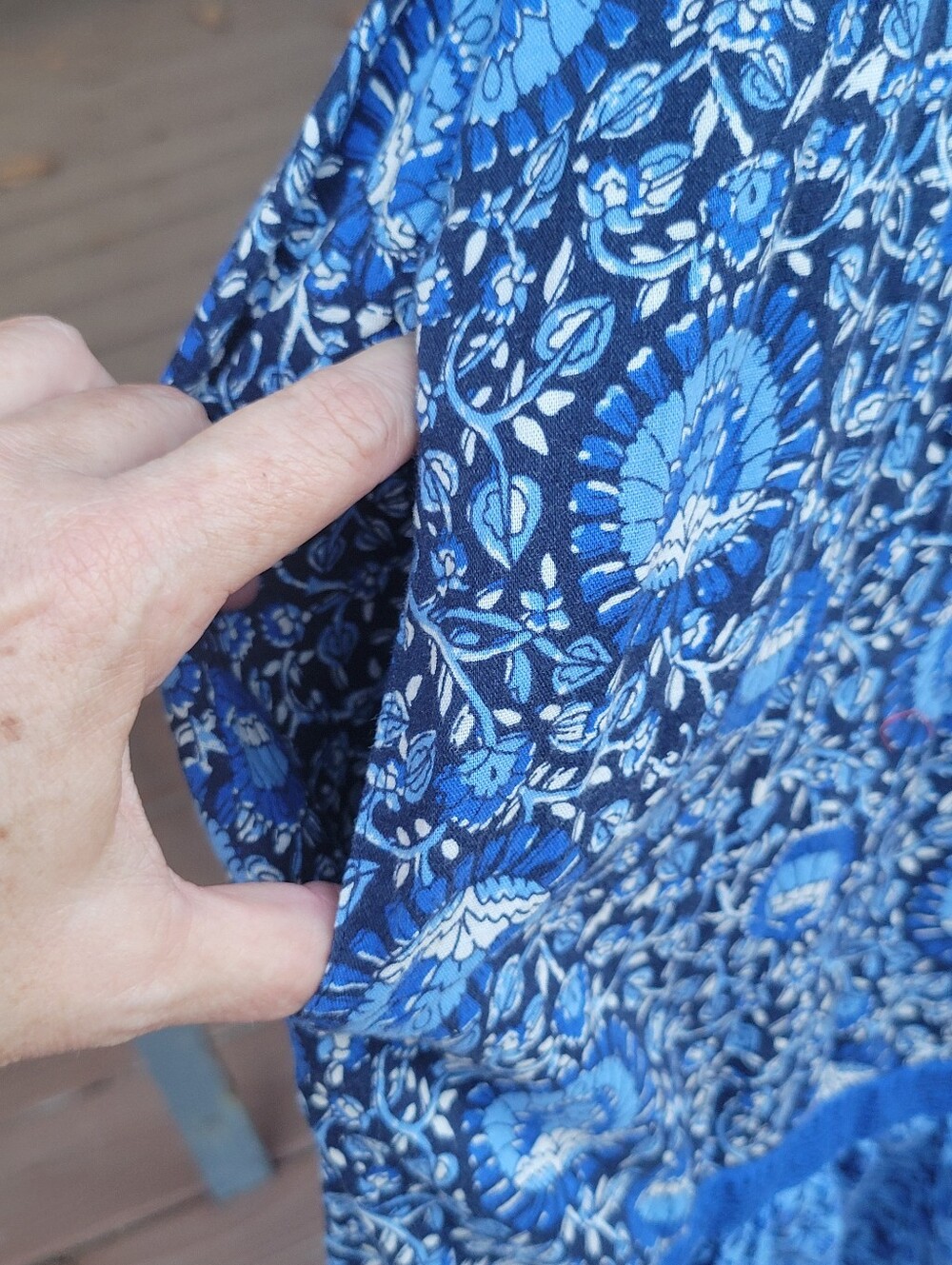 Old Navy Blue Floral Peasant Babydoll Mini Dress Size Sm Boho Cotton Puff Sleeve - Picture 9 of 16